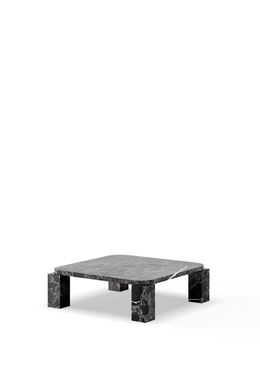 New Works Atlas grote salontafel zwart marmer