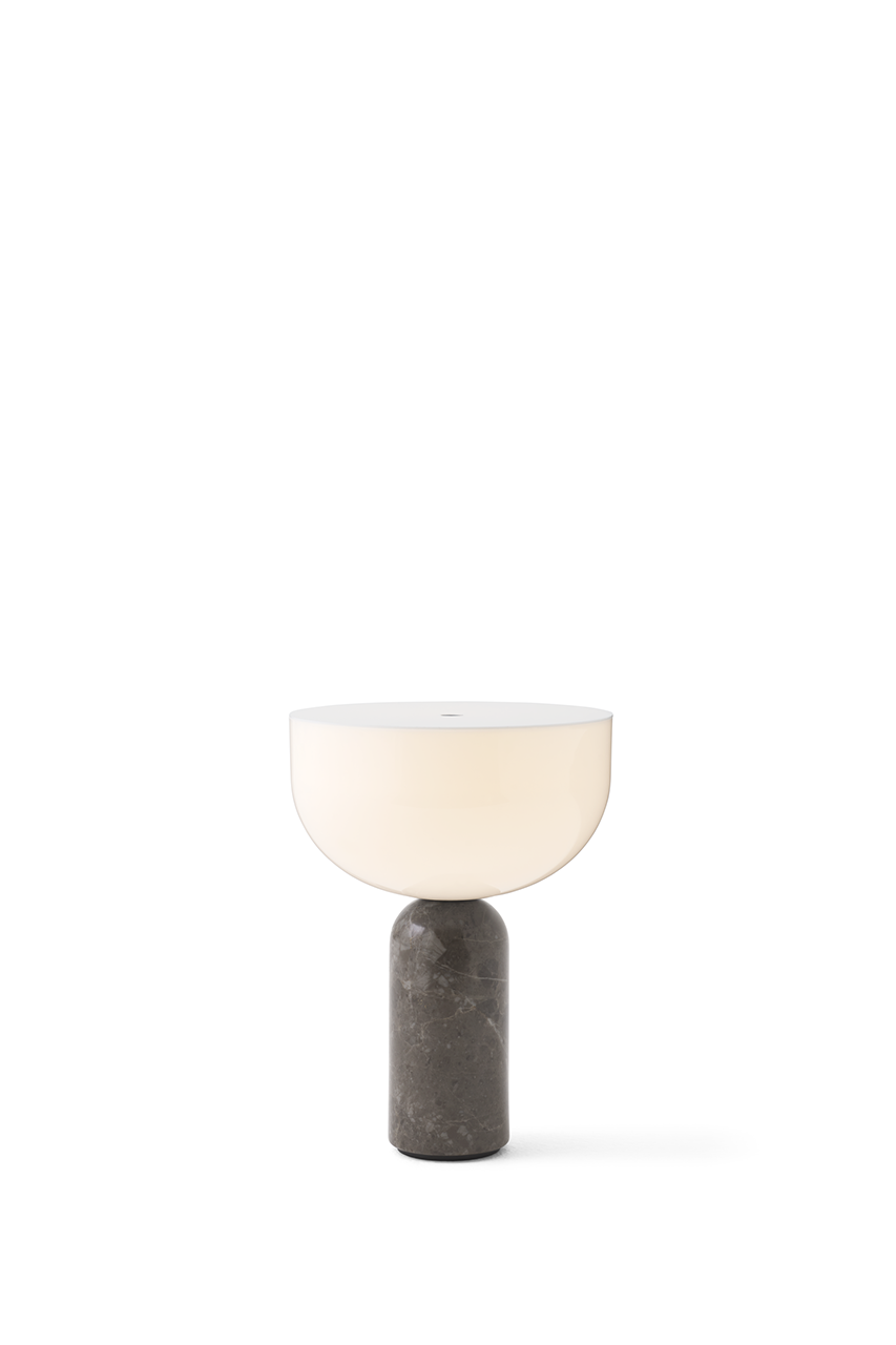 New Works Kizu draadloze tafellamp bruin marmer