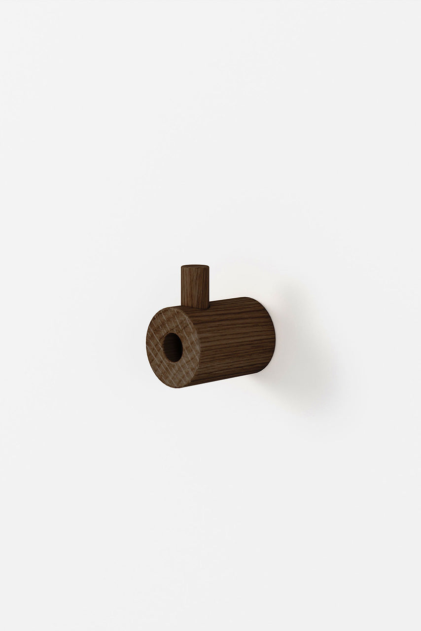 Moebe wooden wall hook dark smoked oak